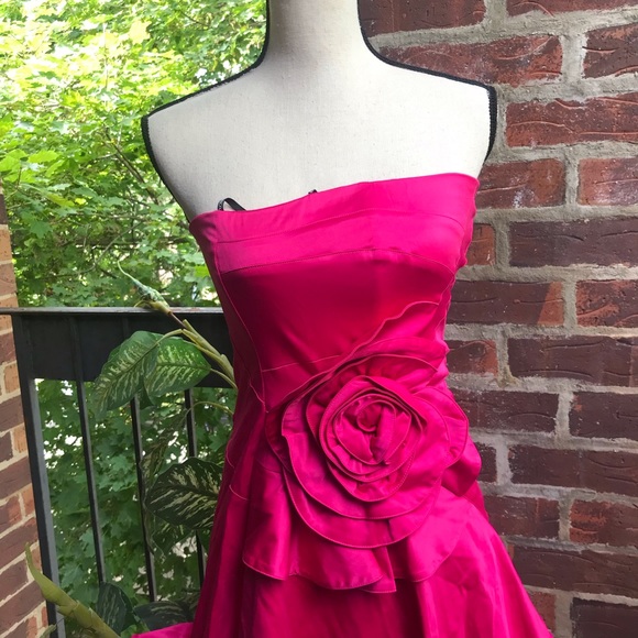 Xoxo Hot Pink Strapless Dress Size 5 - Picture 7 of 7